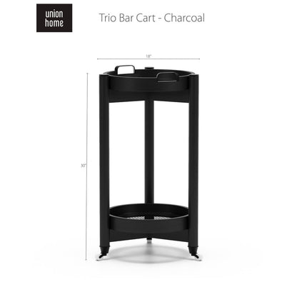 Union Home Trio Round Bar Cart - Charcoal  - DIN00236