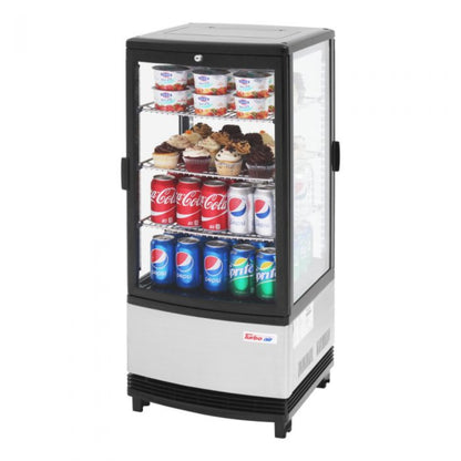 Chef AAA  Commercial  Display Case Diamond glass merchandiser, Countertop, 3.0 cu. ft. Refrigerator - CRT-77-2R-N