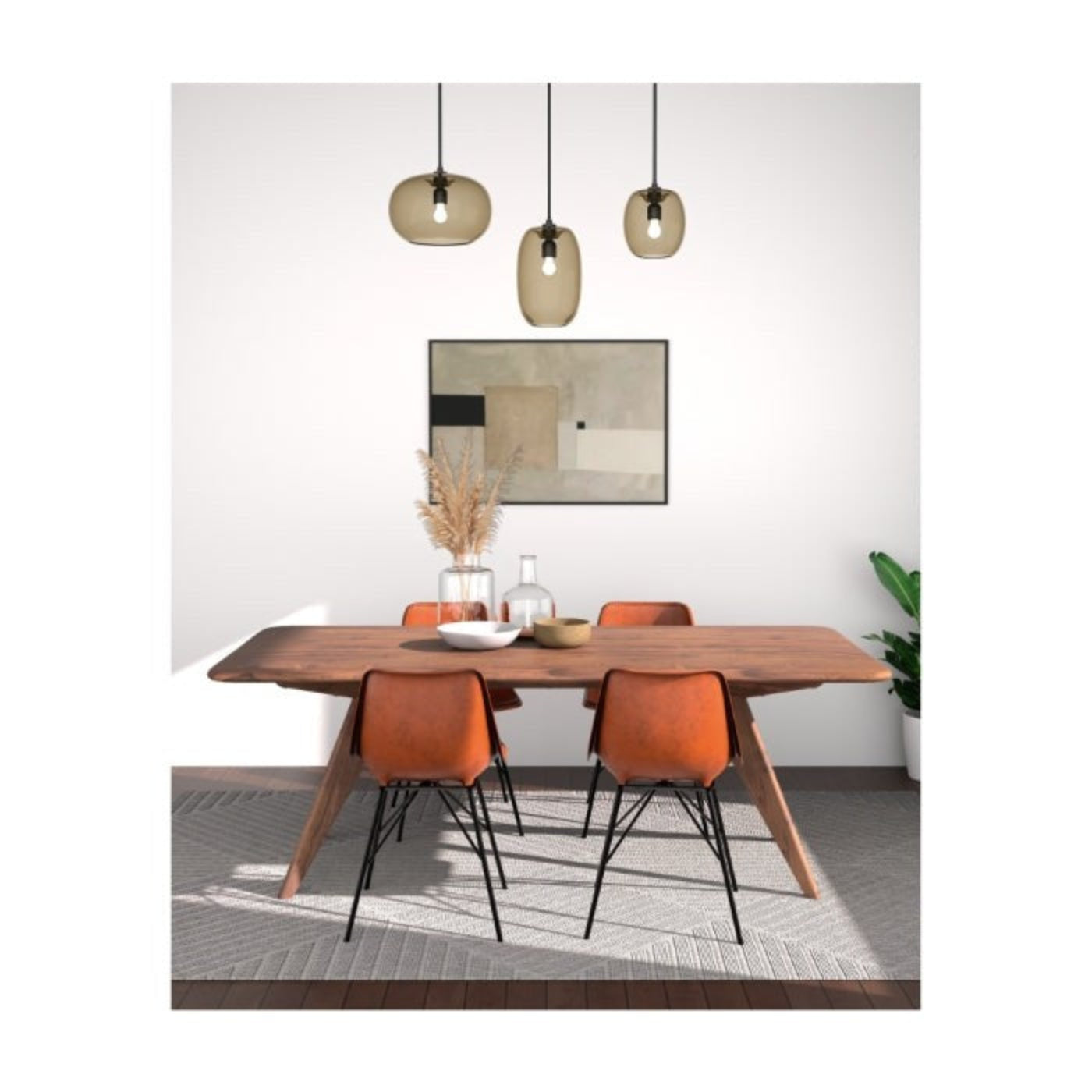 Union Home Antenna Rectangular Dining Table 78" In Porto Finish  - DIN00011