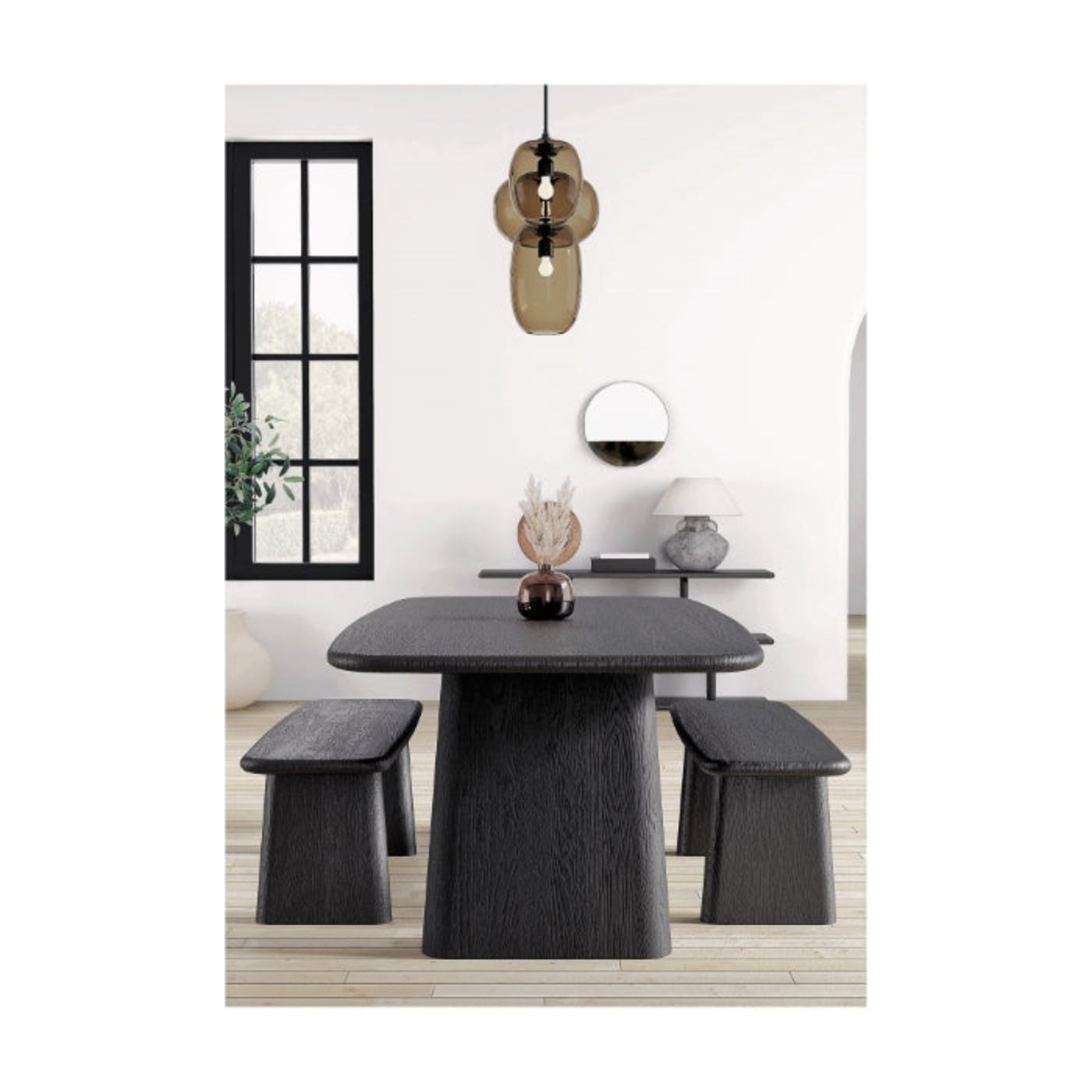 Union Home Laurel Dining Bench - Charcoal  - DIN00152