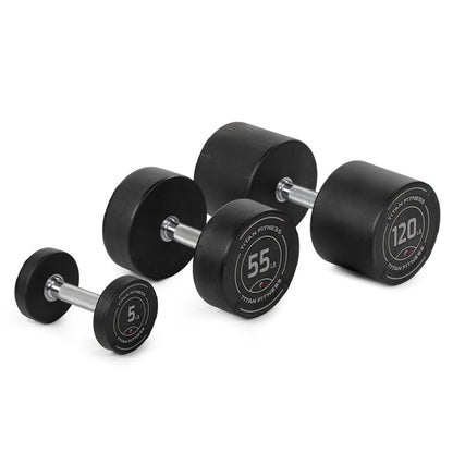 Titan fitness 5 LB - 120 LB Round Urethane Dumbbells - URDMBL