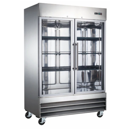 Adcraft USRF-2D-G U-STAR Two Section Reach-In Glass Door Refrigerator - ACUSRF2DG