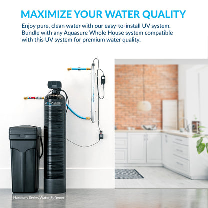 Aquasure Series | 64,000 Grains Water Softener with 12 GPM Quantum UV Purification and 75 GPD Reverse Osmosis RO System - AS-WSUV64RO