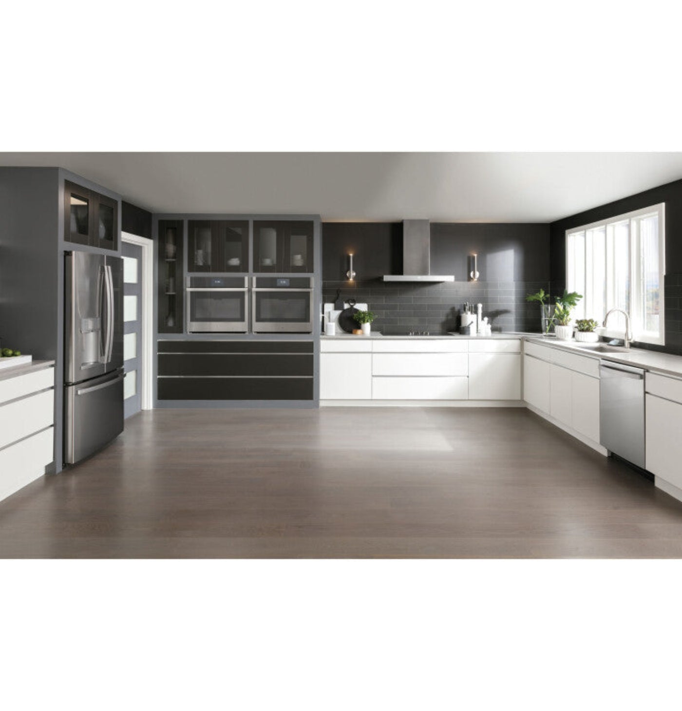 GE Appliances  36” Smart Designer Wall Mount Hood w/ Perimeter Venting Stainless Steel - UVW9361SLSS