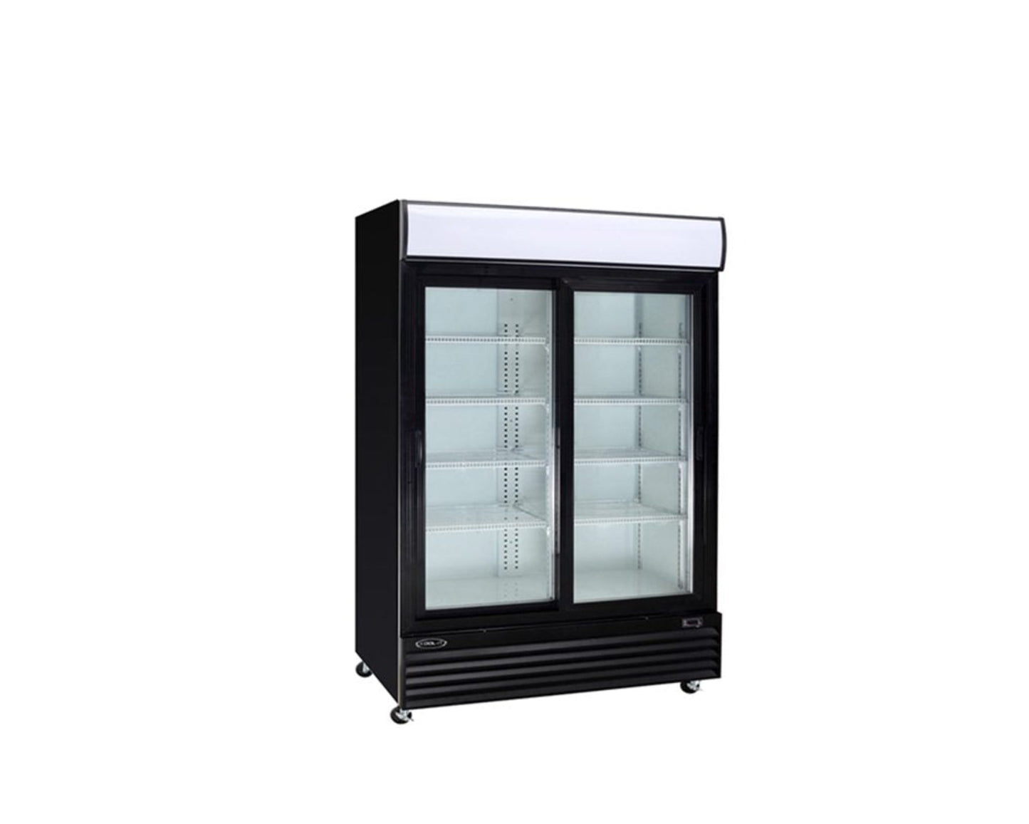 Kool-It 52" Wide 2 Swing Door Black Merchandiser Refrigerator - KGM-50