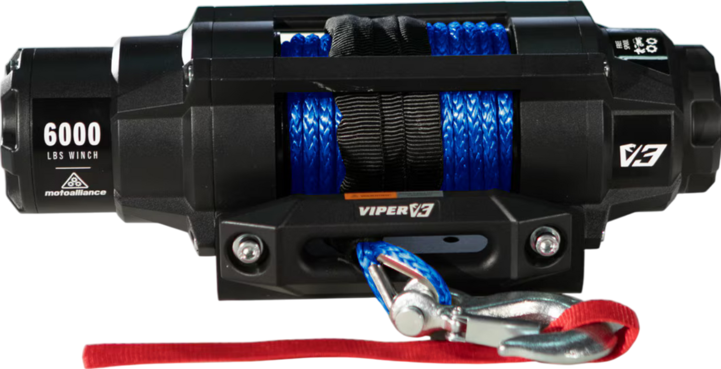 MotoAlliance Viper UTV Winch V3 Wide Spool 6000lbs New - V36000SE_BL