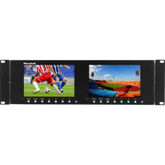 Marshall Electronics ML-Dual 7" HDMI/3G-SDI Rackmount Monitor with Waveform (3 RU) - V702W