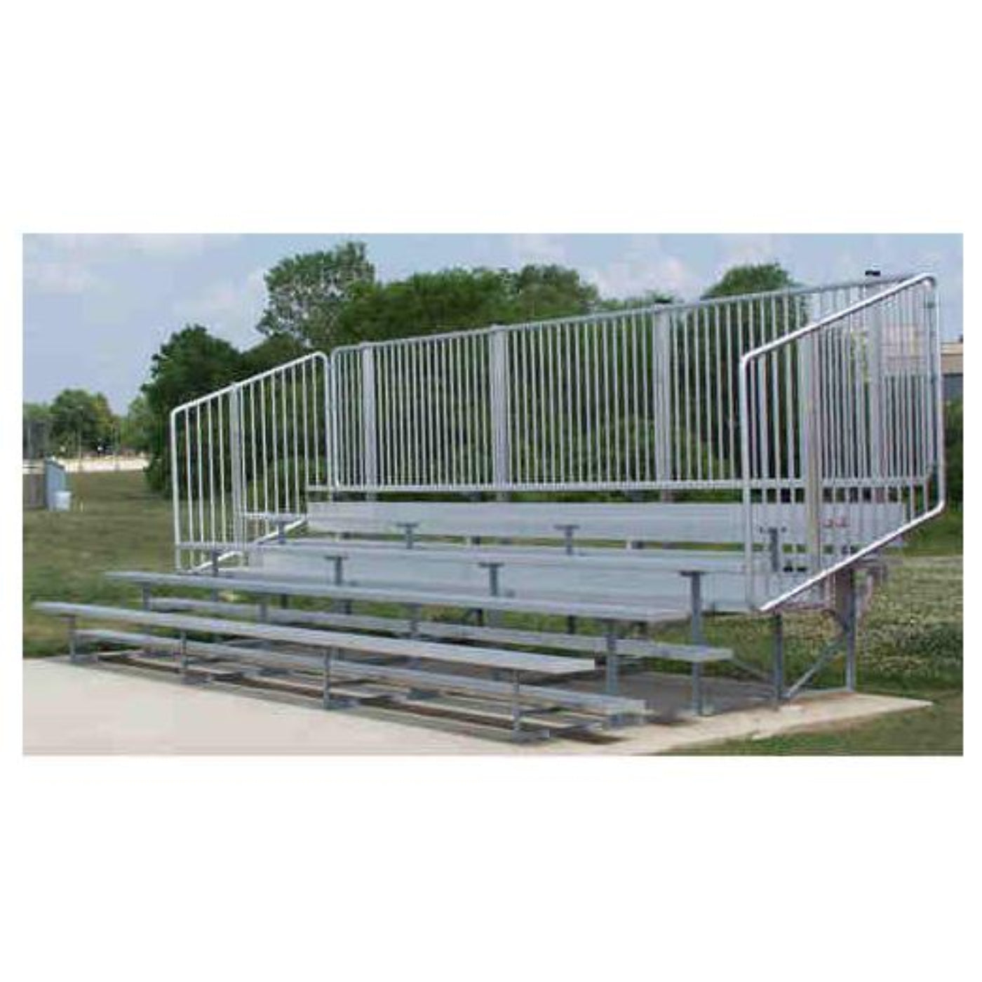 Bleacher 4 or 5 Row Aluminum Bleachers with Fencing - NB0415