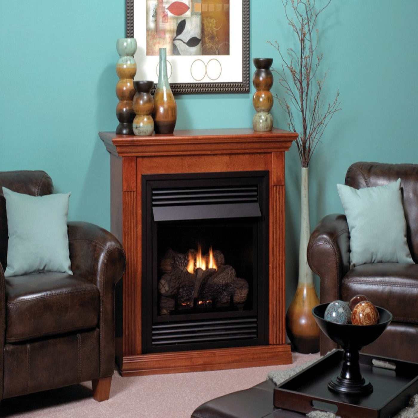 Empire Vail Deluxe 26" Contour Burner Vent Free Gas Fireplace - VFD26FP30L10N