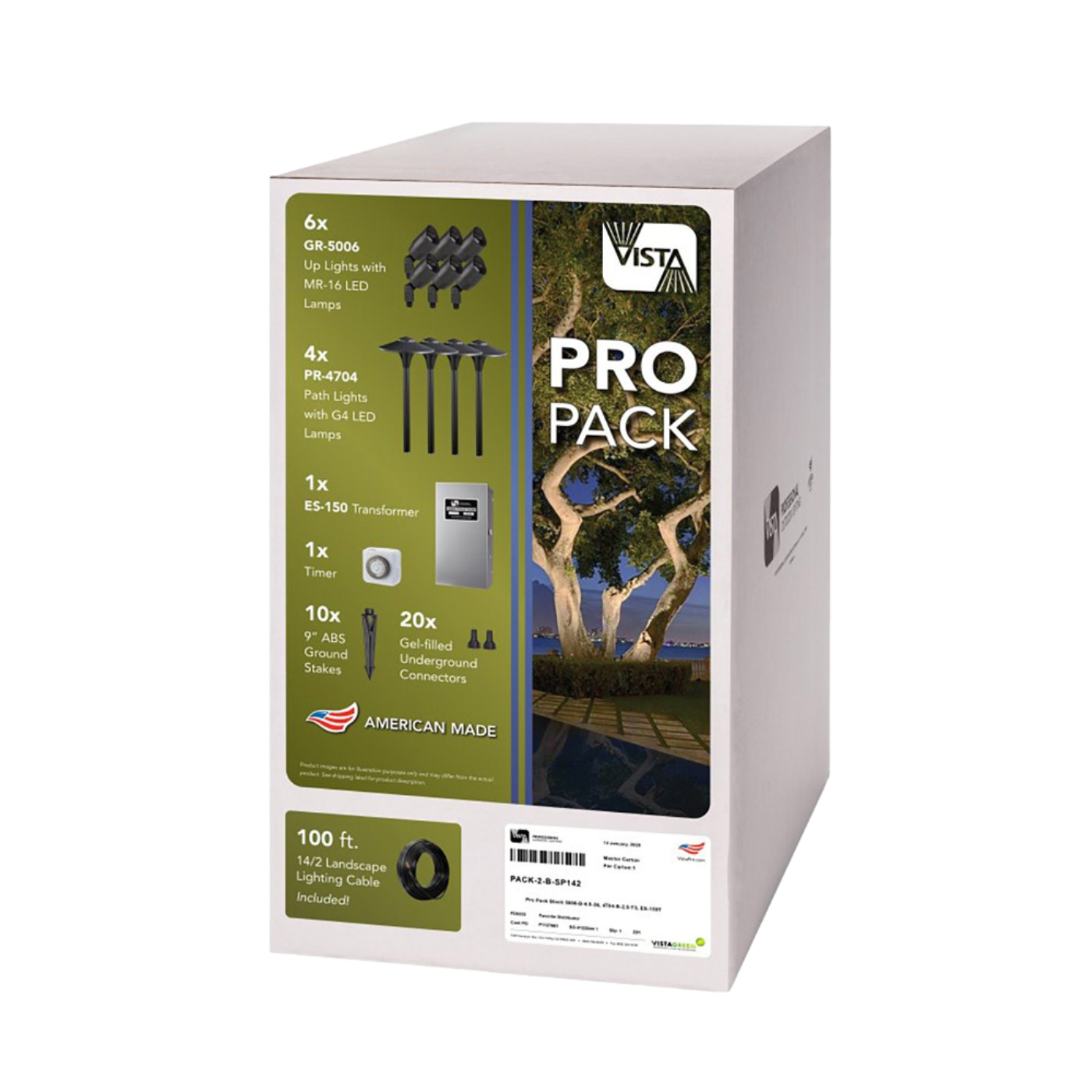 Zurn Vista Pro Pack Lighting Kit - 6 Uplights & 4 Path Lights - PROPACK2B-SP142