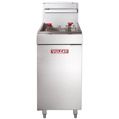 Vulcan LG500-2 65-70 lb. Liquid Propane  Floor Fryer - 150 000 BTU