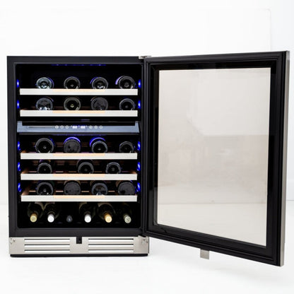 Avanti ELITE Series Dual-Zone Wine Cooler, 46 Bottle Capacity Stainless Steel - WCDE46R3S