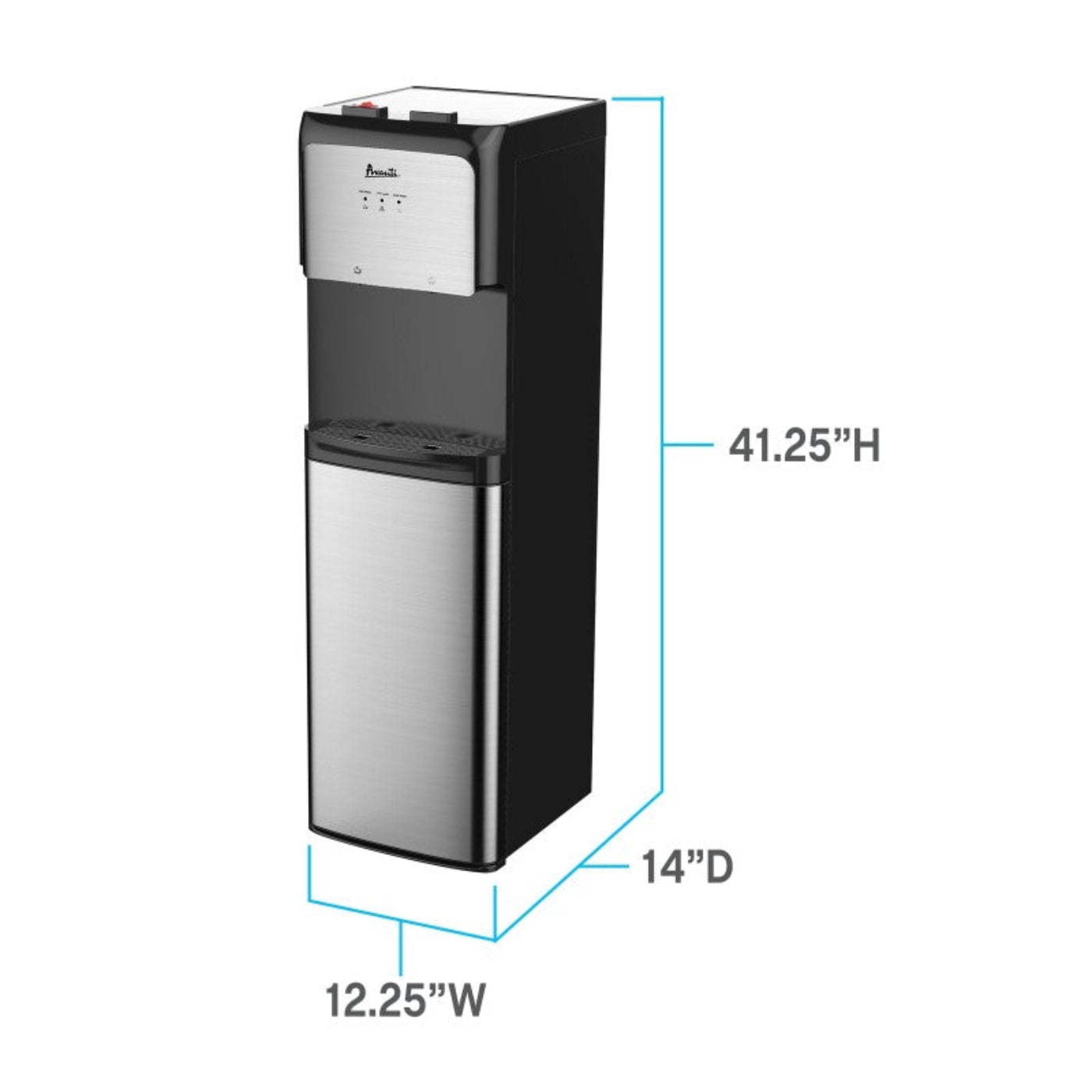 Avanti Bottom Loading Hot and Cold Water Dispenser Black with Stainless Steel - WDBMC810Q3S