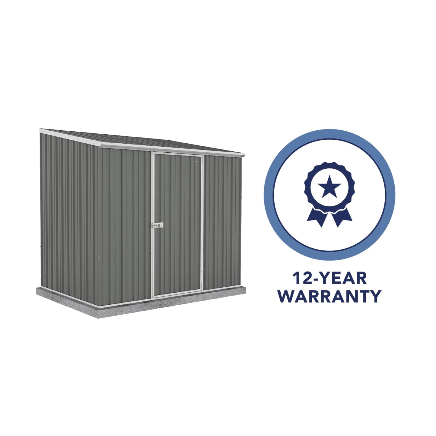 Palram  Absco | 7.5x5x7 ft Single Door Space Saver Metal Garden Shed - Woodland Gray - AB1108