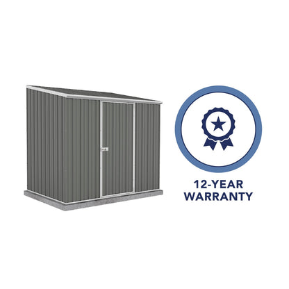 Palram  Absco | 7.5x5x7 ft Single Door Space Saver Metal Garden Shed - Woodland Gray - AB1108