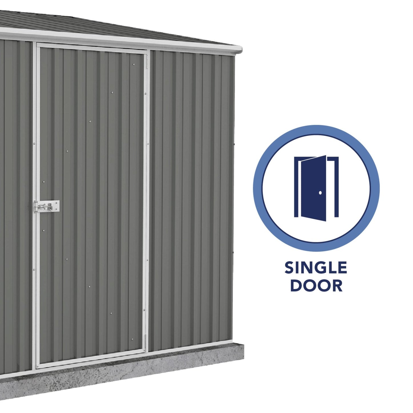Palram  Absco | 7.5x5x7 ft Single Door Space Saver Metal Garden Shed - Woodland Gray - AB1108