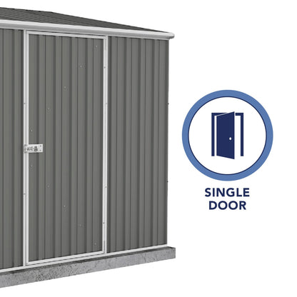 Palram  Absco | 7.5x5x7 ft Single Door Space Saver Metal Garden Shed - Woodland Gray - AB1108