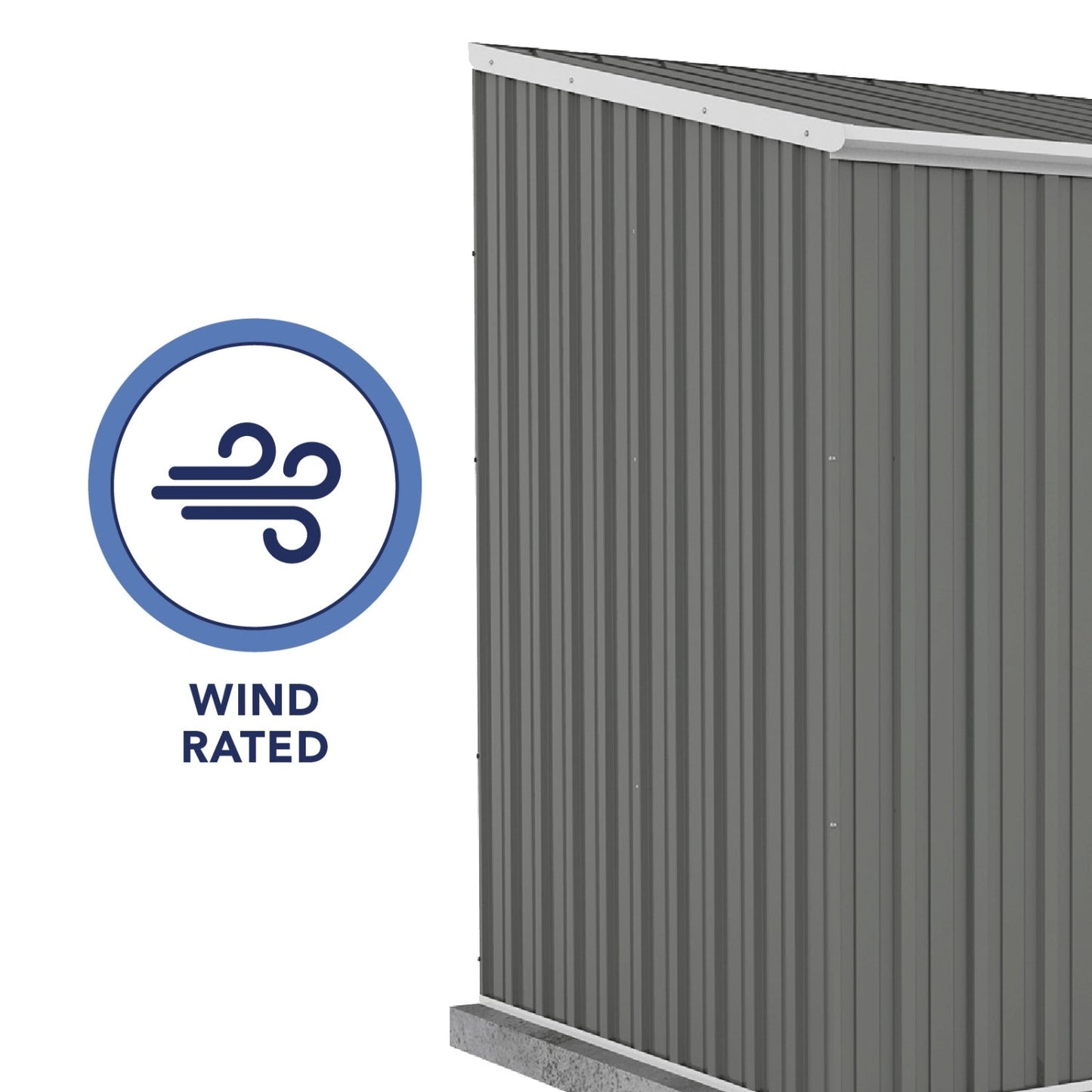 Palram  Absco | 7.5x5x7 ft Single Door Space Saver Metal Garden Shed - Woodland Gray - AB1108