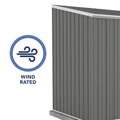 Palram  Absco | 7.5x5x7 ft Single Door Space Saver Metal Garden Shed - Woodland Gray - AB1108