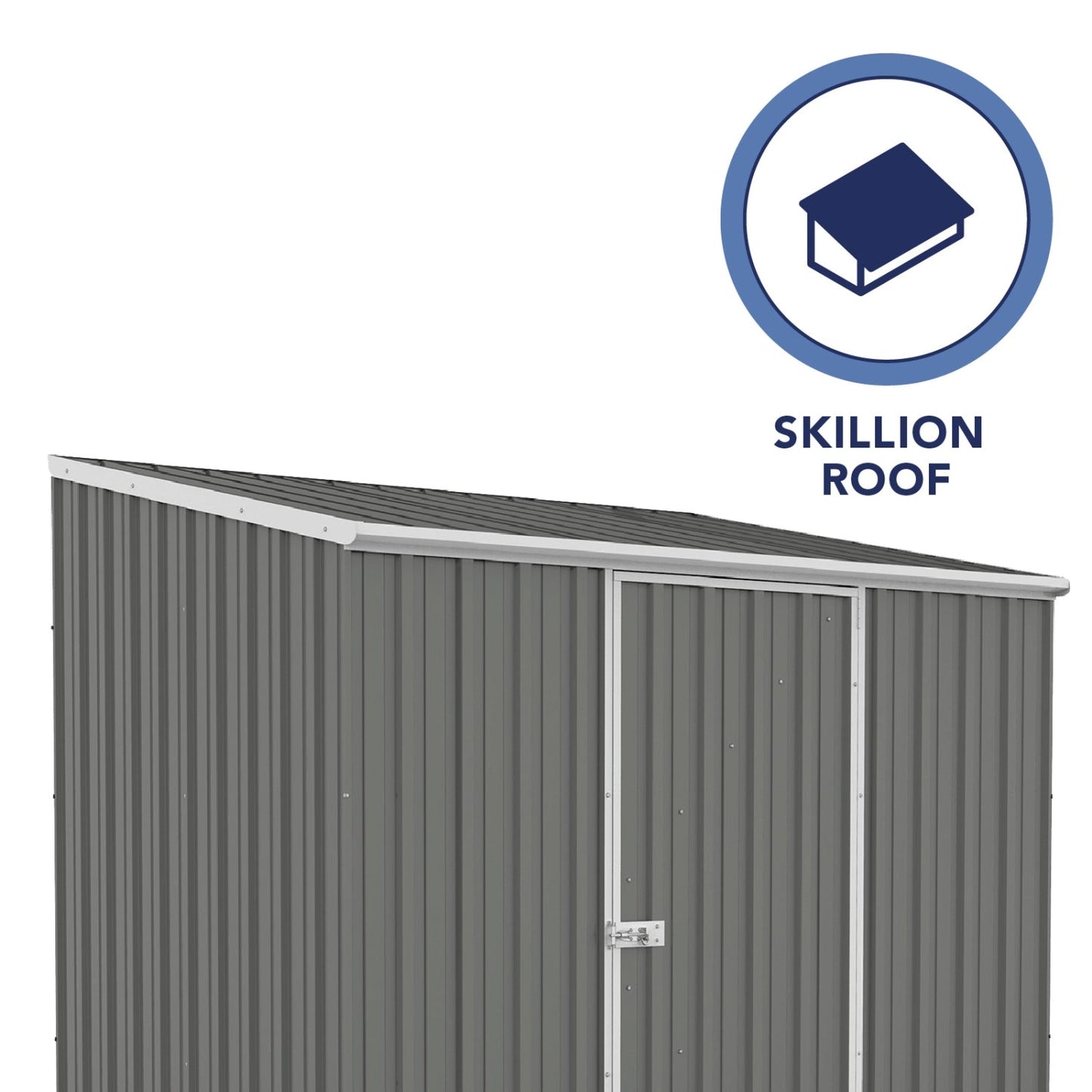 Palram  Absco | 7.5x5x7 ft Single Door Space Saver Metal Garden Shed - Woodland Gray - AB1108