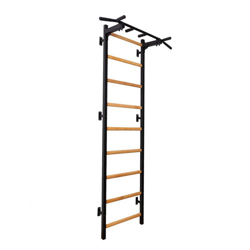 BenchK Swedish Ladder w/ Pull Up Bar - Black