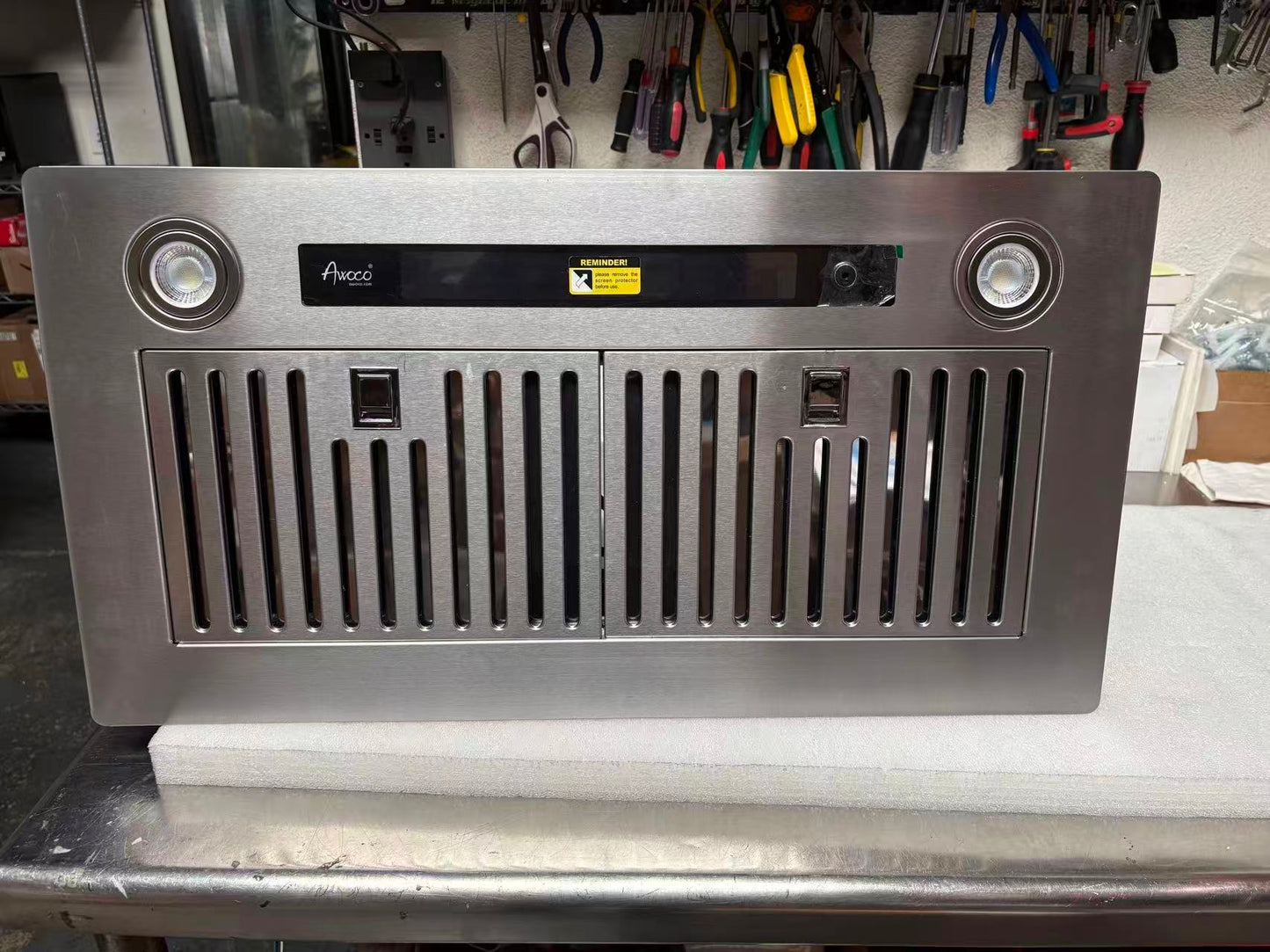 [Refurbished-A] Awoco RH-IT06-V30 30" Split Quiet Ceiling Mount Range Hood - 6 Inch Vent, 800 CFM, Voice/Gesture/Touch/Remote Control