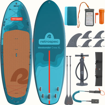 Retrospec Weekender Crew XL Multi-Person Inflatable Stand Up Paddle Board 15’ - 5744