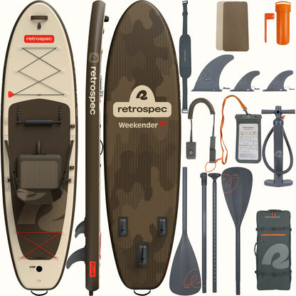 Retrospec Weekender Plus Inflatable Stand Up Paddle Board Kayak Hybrid 10'6" - 6621