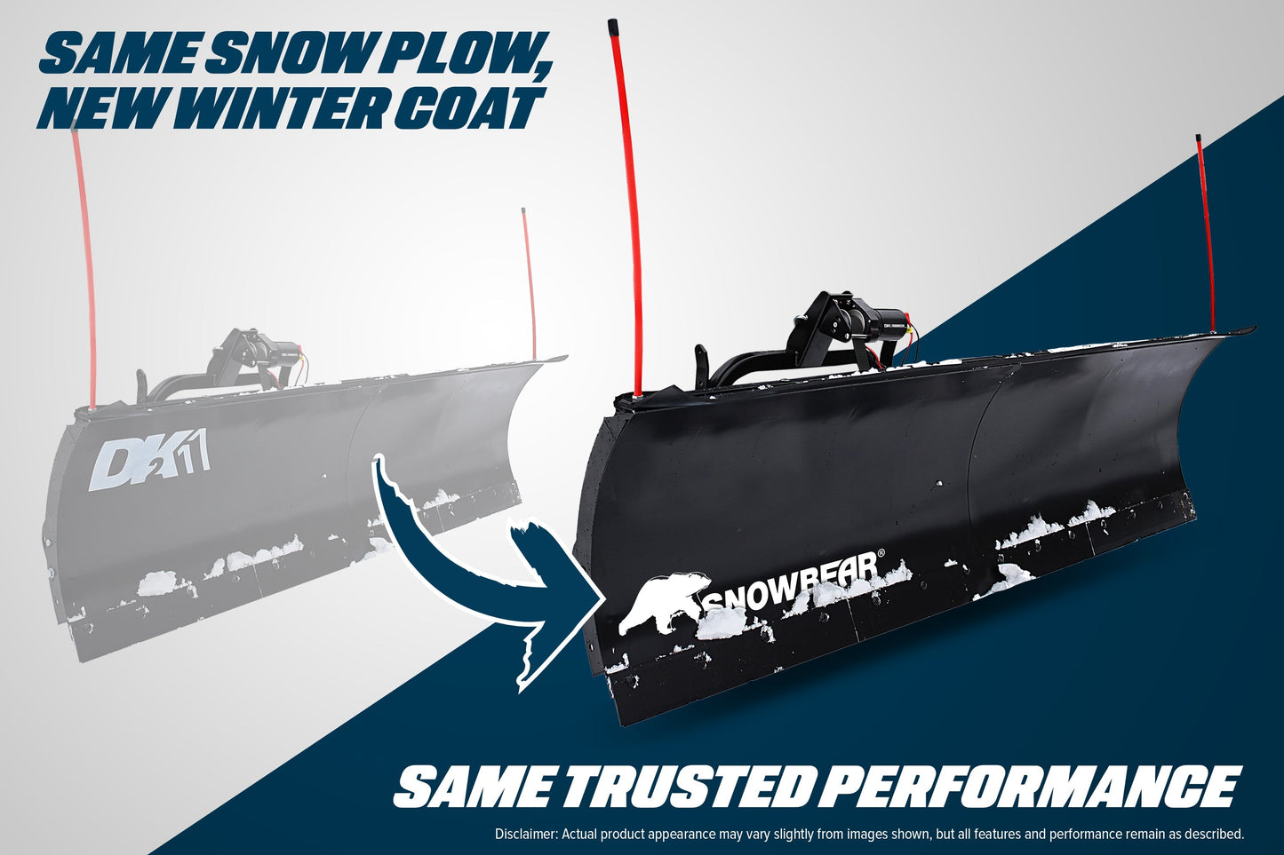 SnowBear STOR8422 Storm II 84" x 22" Snow Plow for Trucks and SUV New - STOR8422