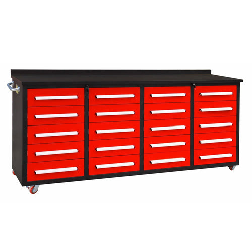 Chery Industrial 7ft 20-Drawer Storage Workbench with Wheels - SUIWB0720RDAC