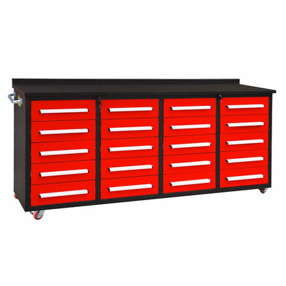 Chery Industrial 7ft 20-Drawer Storage Workbench with Wheels - SUIWB0720RDAC