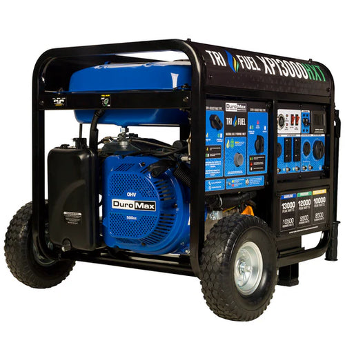 DuroMax 13,000 Watt Tri Fuel Portable HXT Generator w/ CO Alert