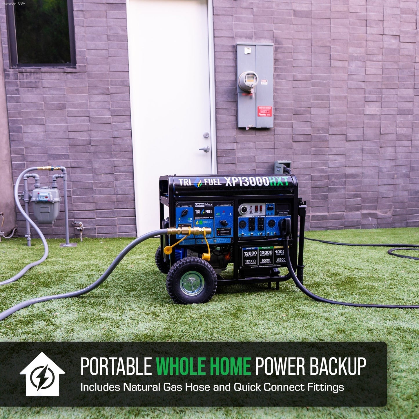 Aurora Generators DuroMax XP13000HXT 13,000 Watt Tri Fuel Portable Home Power Backup HXT Generator w/ CO Alert - PowerGen USA - XP13000HXT