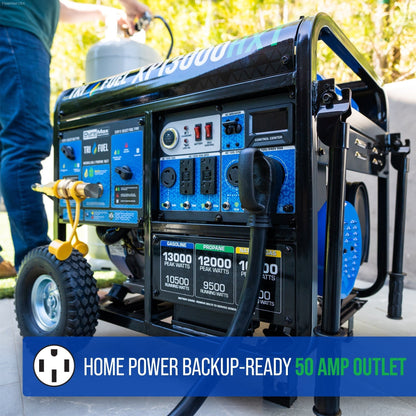 Aurora Generators DuroMax XP13000HXT 13,000 Watt Tri Fuel Portable Home Power Backup HXT Generator w/ CO Alert - PowerGen USA - XP13000HXT