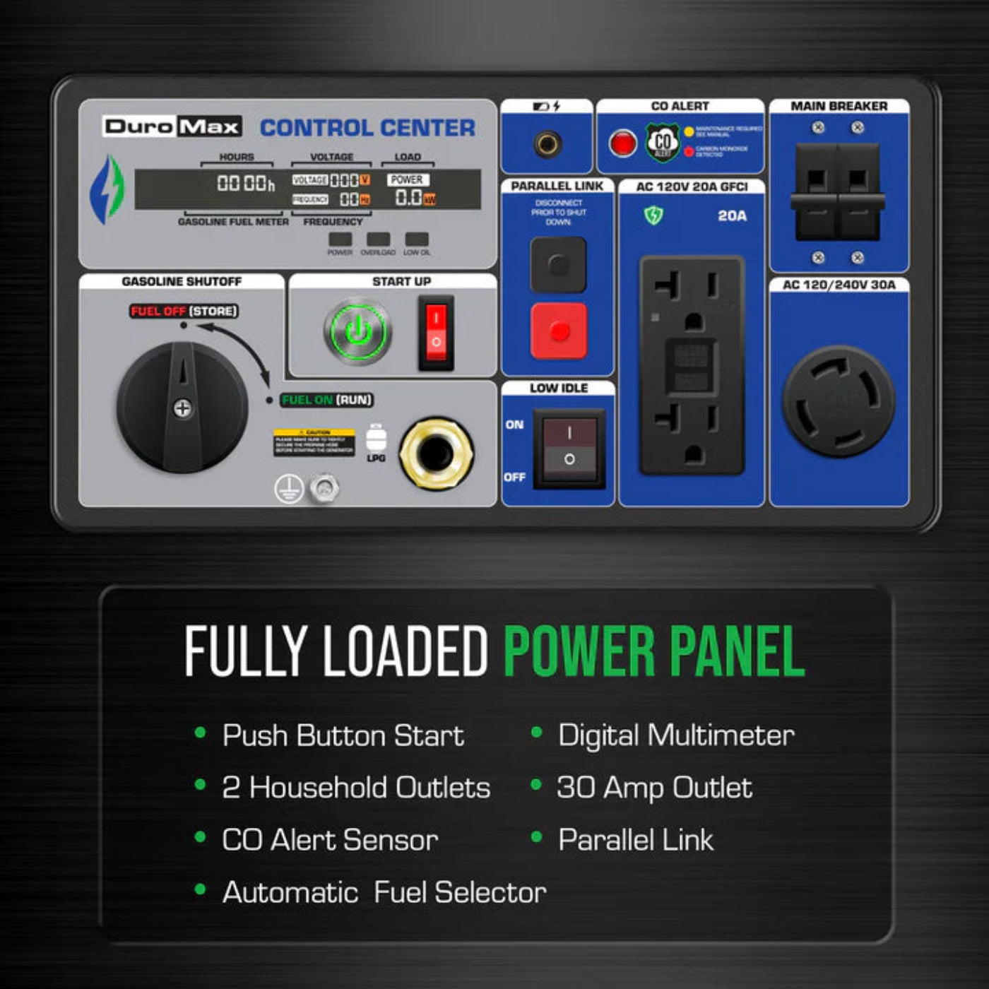 Aurora Generators DuroMax XP7000iH 7,000 Watt Portable Dual Fuel iH Inverter Generator w/ CO Alert - PowerGen USA - XP7000iH