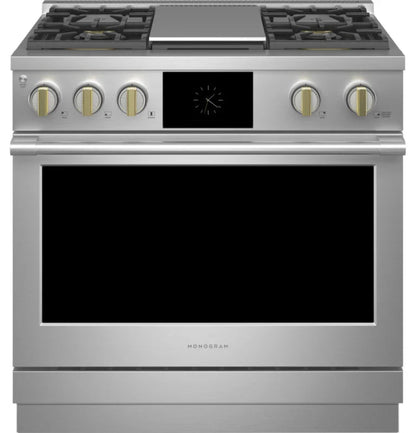 Monogram ZDP364NDTSS 36" Dual-Fuel Professional Range with 4 Burners and Griddle Stainless Steel - ZDP364NDTSS