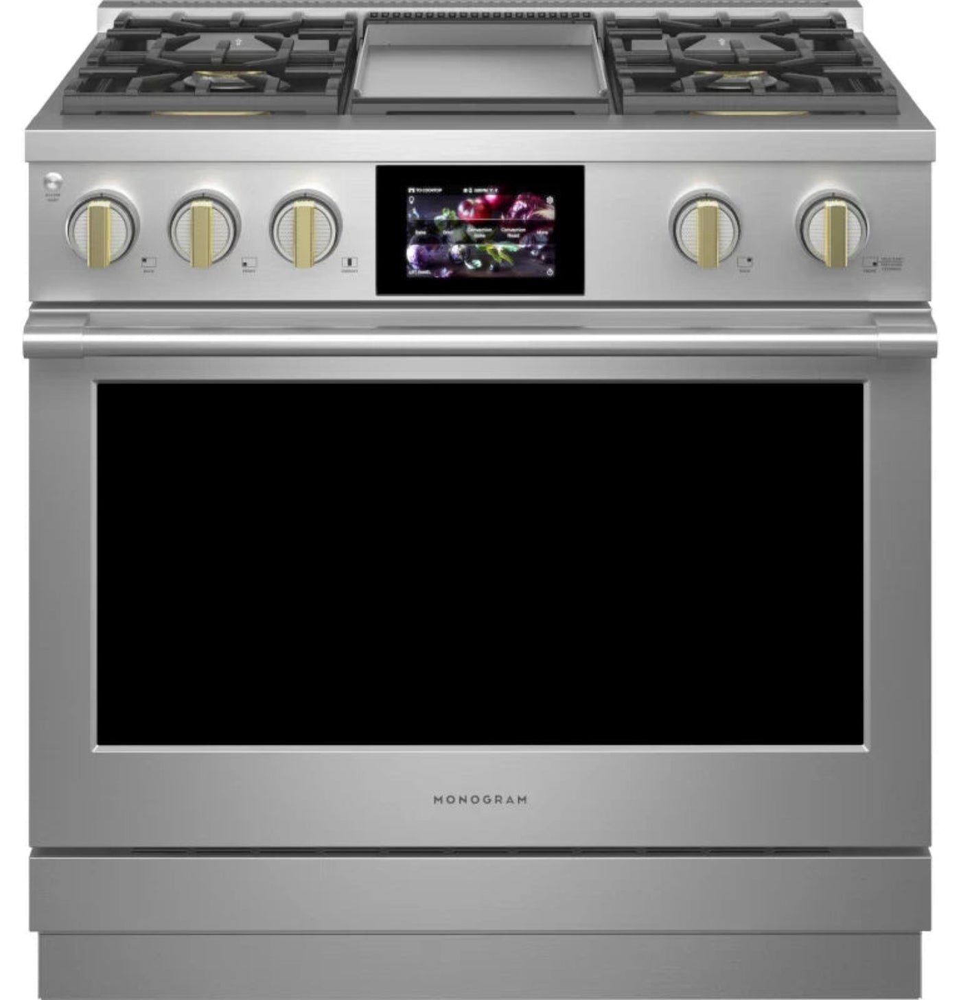 Monogram ZDP364NDTSS 36" Dual-Fuel Professional Range with 4 Burners and Griddle Stainless Steel - ZDP364NDTSS