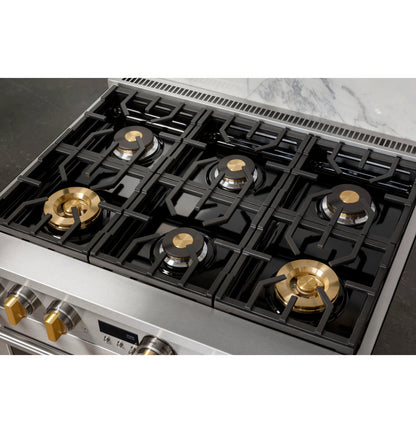 Monogram ZGP364NDTSS 36" All Gas Professional Range with 4 Burners and Griddle Stainless Steel - ZGP364NDTSS