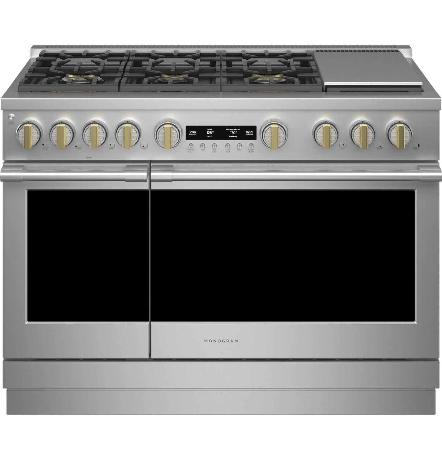 Monogram ZGP486NDTSS 48" All Gas Professional Range with 6 Burners and Griddle Stainless Steel - ZGP486NDTSS