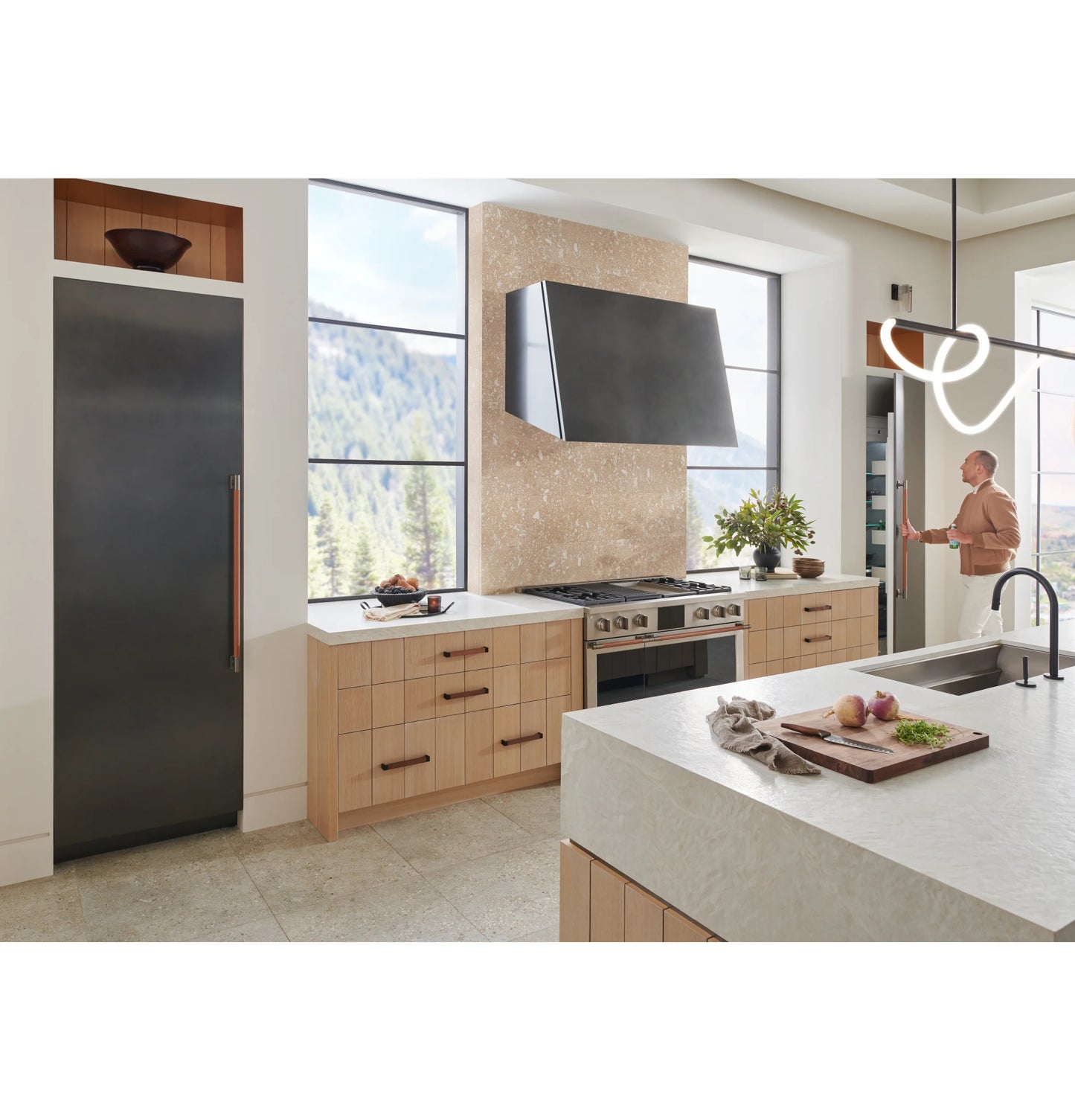 Monogram ZK1TN369VLH 36" LH Column Panel Titanium Designer Collection - ZK1TN369VLH