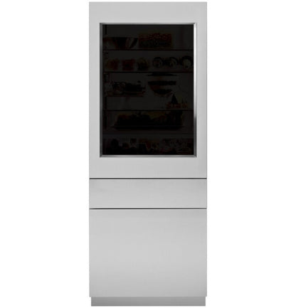 Monogram ZKGSN804NRH 30" Integrated Refer SS Glass Door Panel, 80" Opening -3/4" , RH Stainless Steel - ZKGSN804NRH