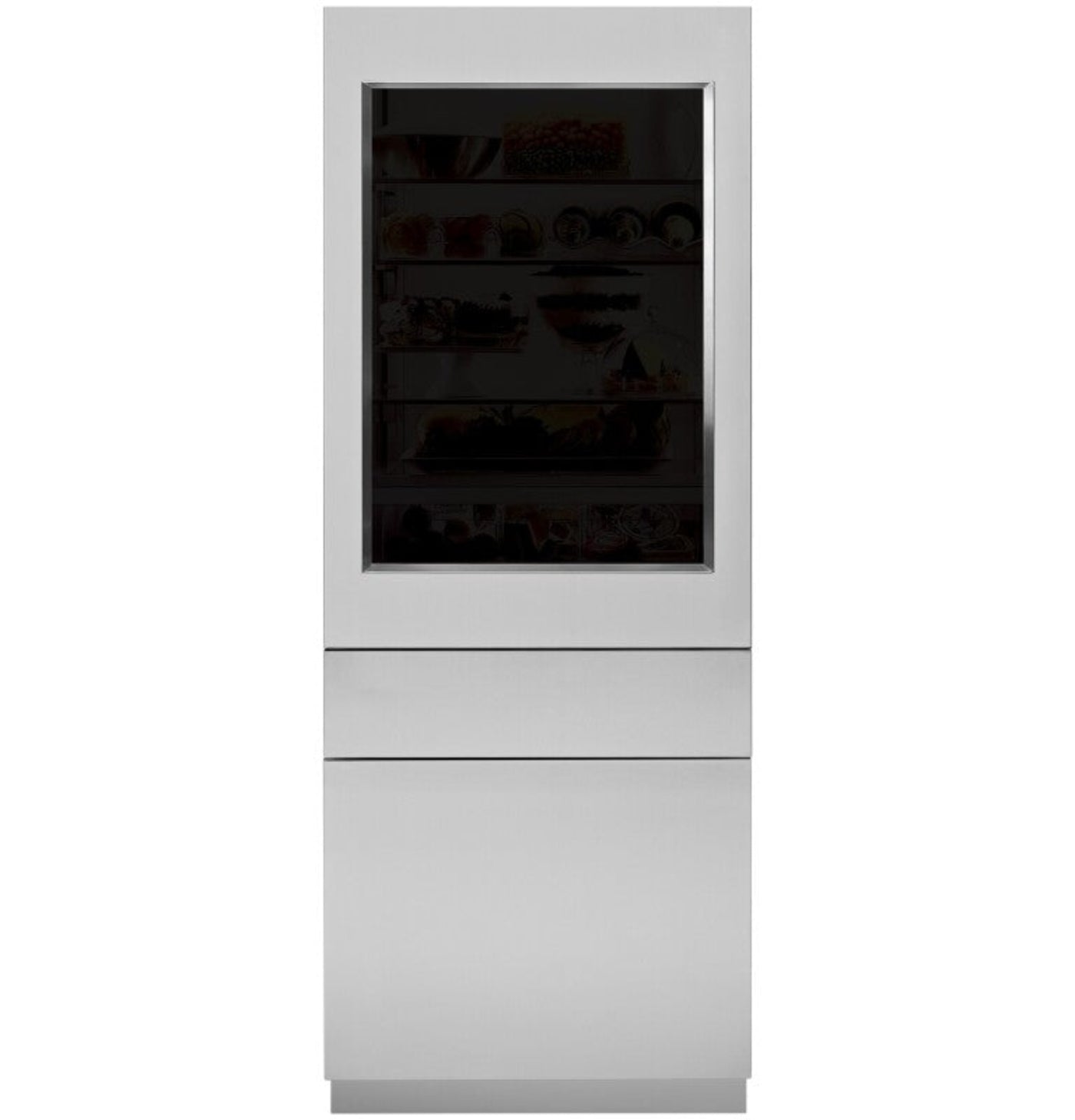 Monogram ZKGSN804NRH 30" Integrated Refer SS Glass Door Panel, 80" Opening -3/4" , RH Stainless Steel - ZKGSN804NRH