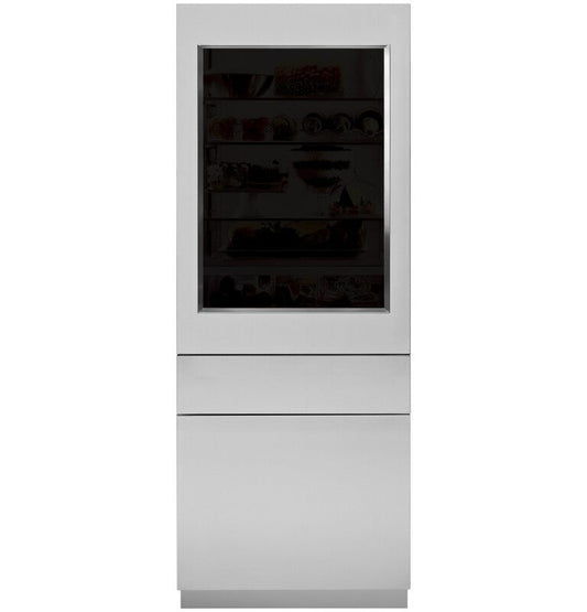 Monogram ZKGSN809NLH 30" Integrated Refer SS Glass Door Panel 80" Opening -3/4" LH Stainless Steel - ZKGSN809NLH