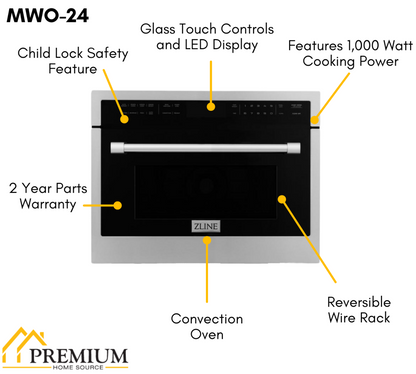 ZLINE Appliance Package - 36 in. Dual Fuel Range, Range Hood, Microwave Oven, Dishwasher, -  4KP-RARH36-MODWV