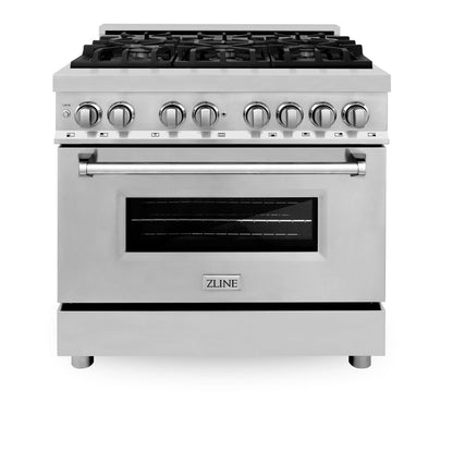 ZLINE Kitchen and Bath 36 in. Professional Gas Burner/Electric Oven Stainless Steel Range,  - RA36