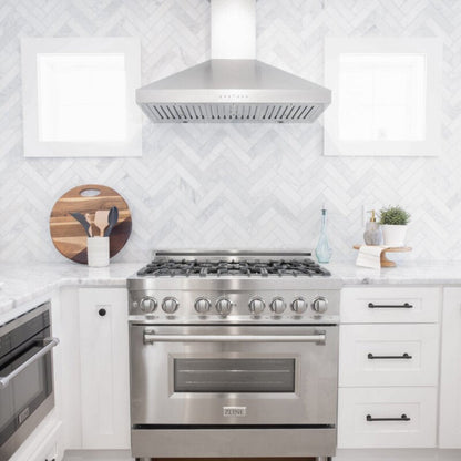 ZLINE Kitchen and Bath 36 in. Professional Gas Burner/Electric Oven Stainless Steel Range,  - RA36