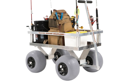 Alumacart Calypso Cruiser Rust Resistant Beach and Fishing Wagon with Rod Holders New - CALYPSO