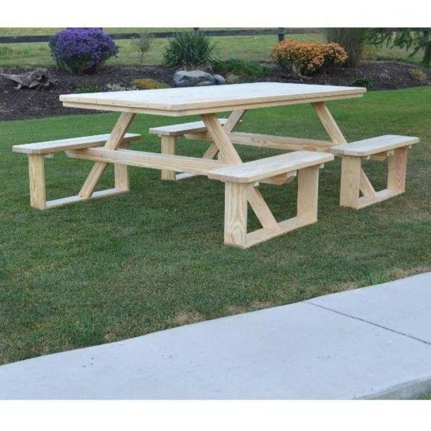 A & L Furniture 8' Walk-In Table - Specify for FREE 2" Umbrella Hole - 288PT-Cedar