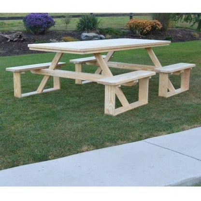 A & L Furniture 8' Walk-In Table - Specify for FREE 2" Umbrella Hole - 288PT-Cedar