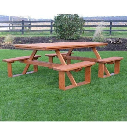 A & L Furniture 8' Walk-In Table - Specify for FREE 2" Umbrella Hole - 288PT-Cedar